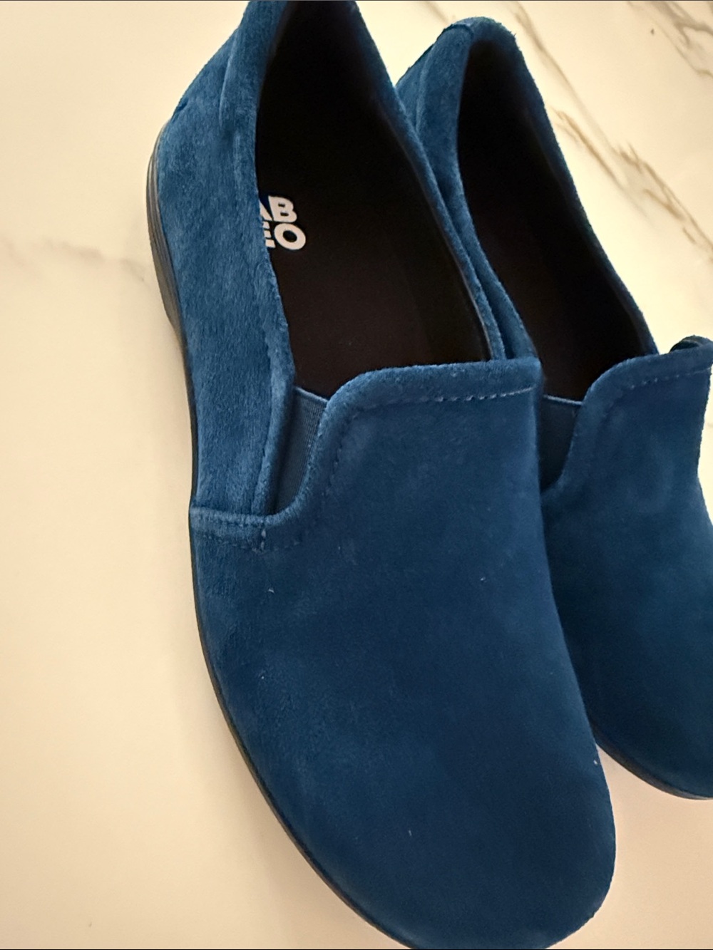 ABEO - Blue Suede Slip-On Loafers - Picture 2 of 7